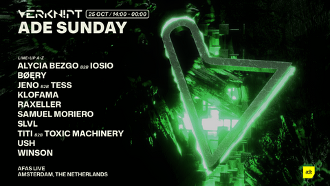 Verknipt ADE Special Sunday - AFAS Live Amsterdam - zondag 25 oktober 2026 - line-up