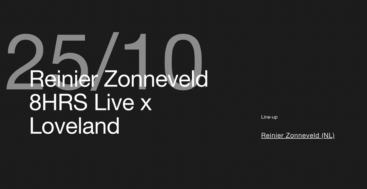 Reinier Zonneveld | ADE 8 Hour Live Set – Mediahaven Amsterdam – Tickets