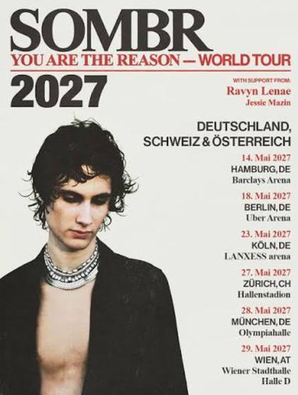 Sombr Olympiahalle München 28. Mai 2027 – You Are The Reason Tour Tickets