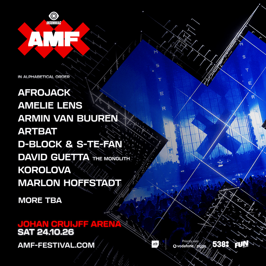 AMF 2026 - Amsterdam Music Festival - Johan Cruijff ArenA - zaterdag 24 oktober 2026 - line-up