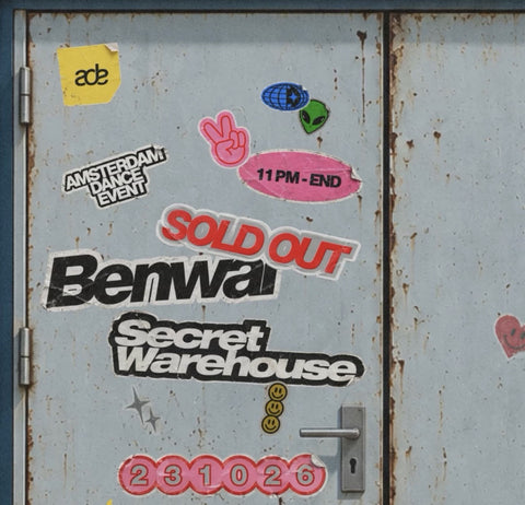 Benwal Secret Warehouse poster – ADE 2026 – geheime warehouse-locatie Amsterdam – vrijdag 23 oktober 2026, 23:00–06:00 (sold out)