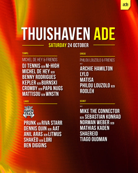 Thuishaven ADE Saturday By Day - Michel de Hey & Friends met Philou Louzolo en Haven Trax - zaterdag 24 oktober 2026