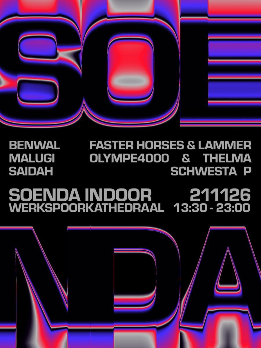 Soenda Indoor 2026 – Werkspoorkathedraal Utrecht – zaterdag 21 november 2026